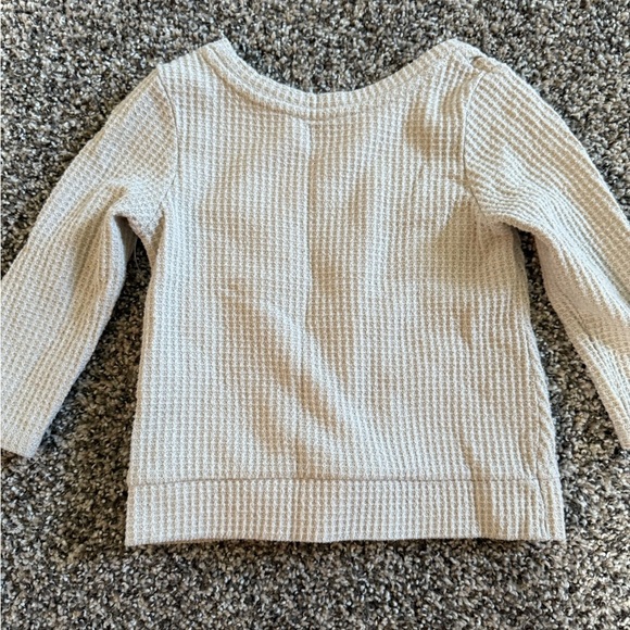 Cat & Jack Baby Girl Cream Waffle Knit Top Size 12 Months - Picture 3 of 3